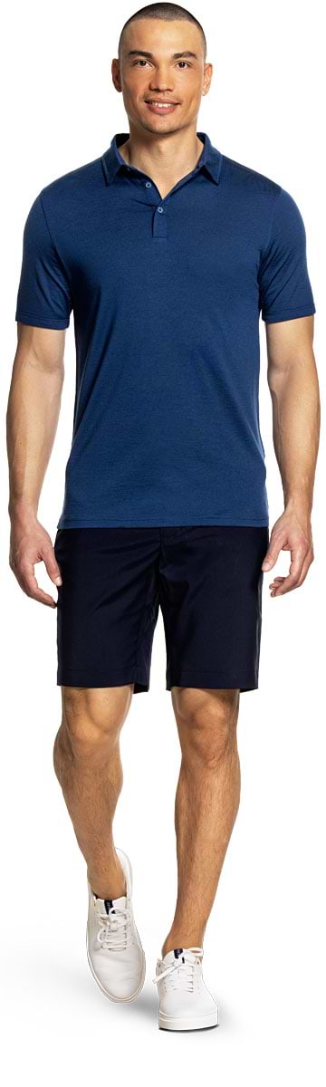 Shirt Polo Short Sleeve Extra Long Bright Blue