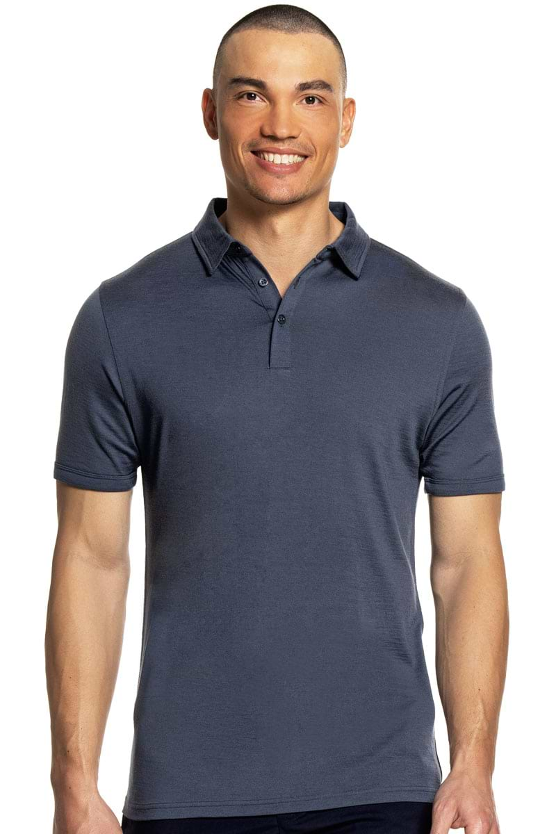 Shirt Polo Short Sleeve Extra Long Dark Steel