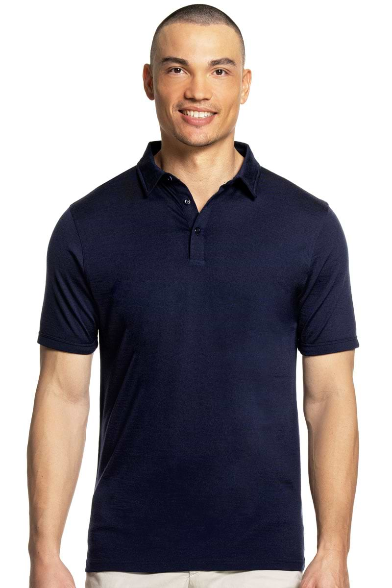 Shirt Polo Short Sleeve Extra Long Navy Blue