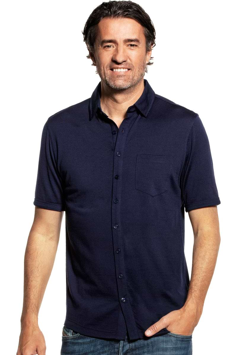 Joe Shirt Button Up Short Sleeve Navy Blue