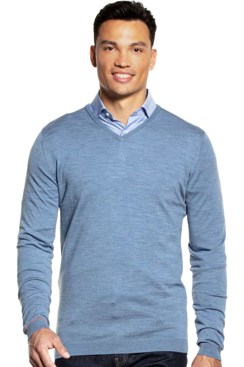 Joe V-neck Extra Long Ice Blue