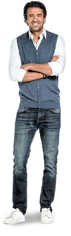Gilet voor mannen gemaakt van merinowol in het Blauw