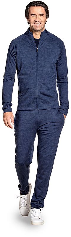 Sweatjacke für Herren aus Merinowolle in Blau