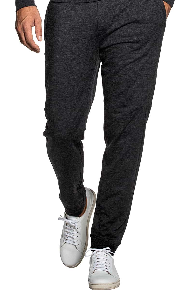 Sweatpants for men made of Merino wool in Dark grey