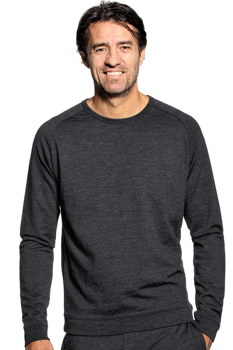 Sweatshirt for men made of Merino wool in Dark grey