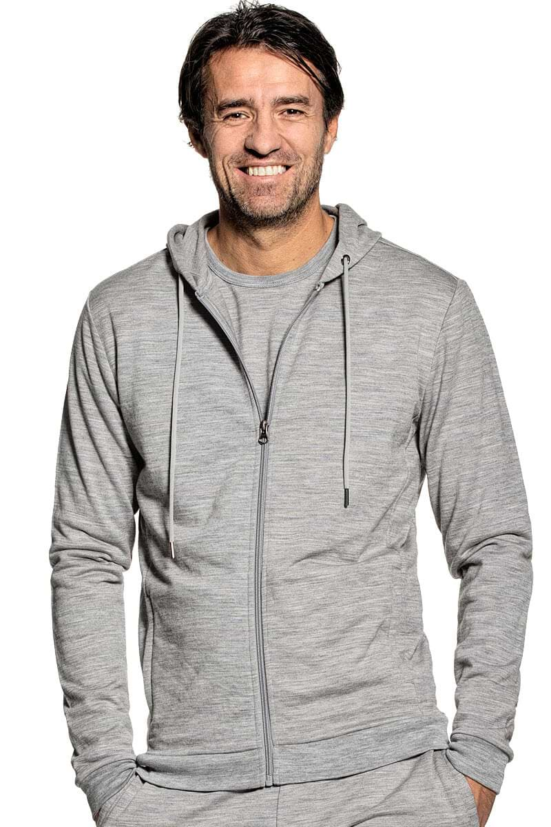 Herren Kapuzensweatjacke in Grau