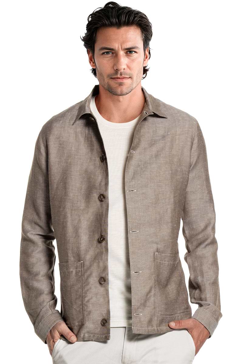 Joe Wool Linen Jacket Mocha Brown