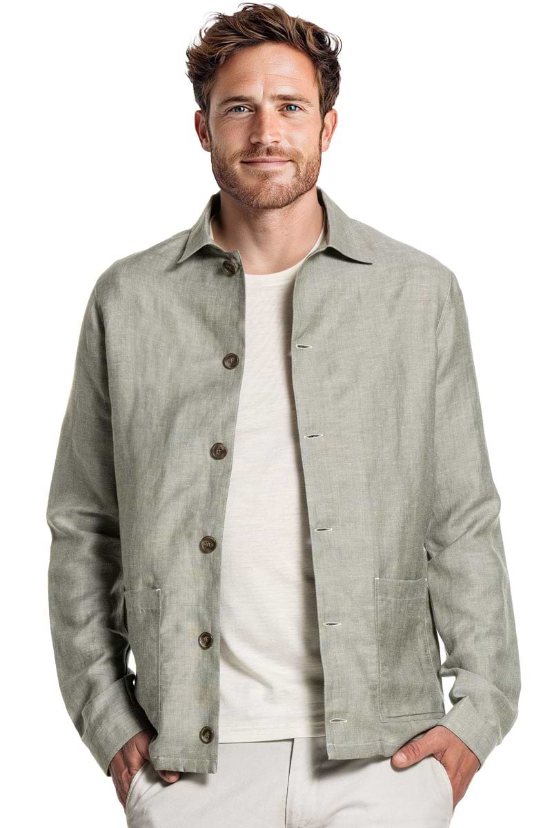 Joe Wool Linen Jacket Olive Green