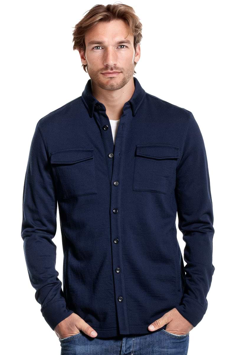 Joe Overshirt Pockets Navy Blue