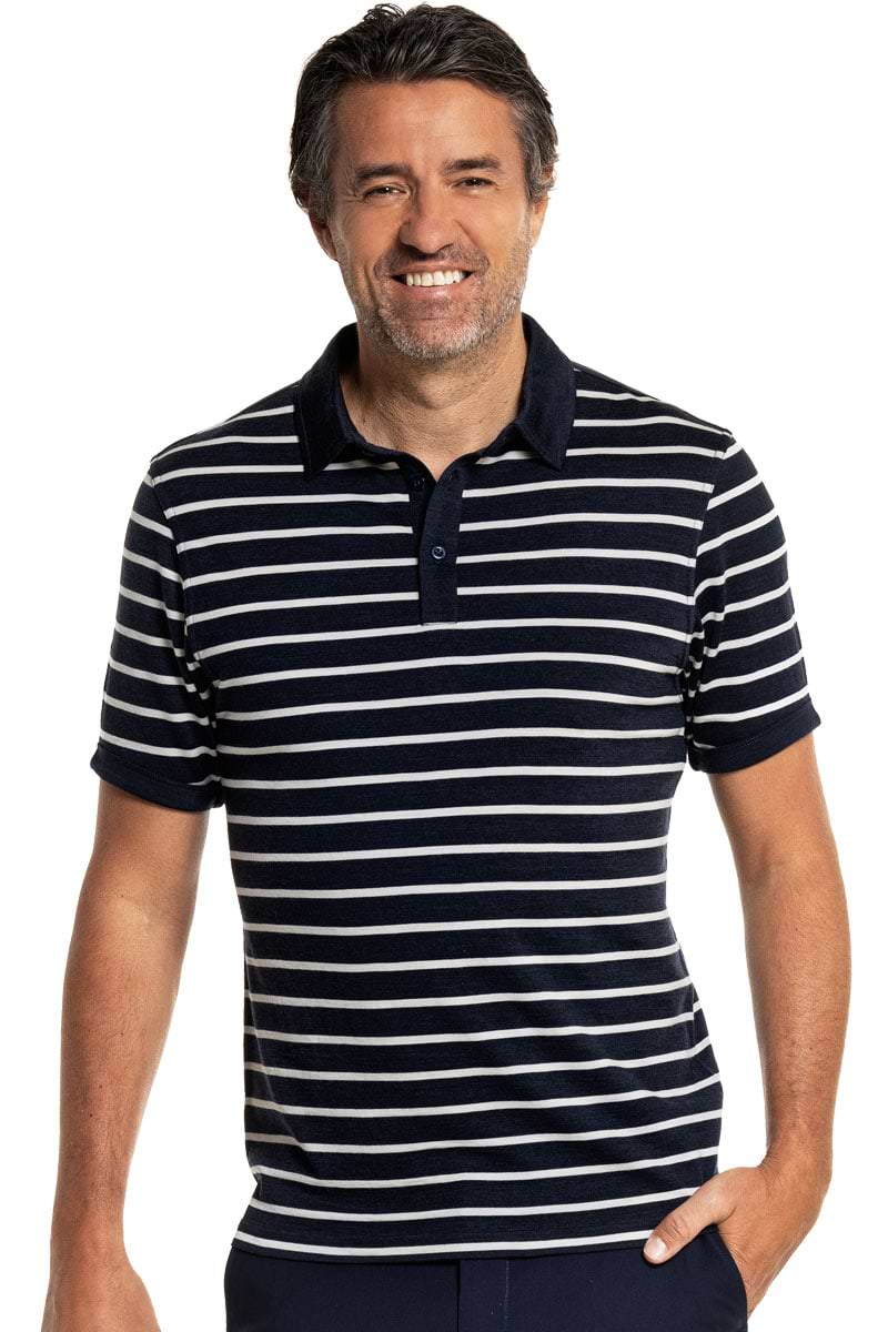 Shirt Polo Short Sleeve Big Stripe True Navy