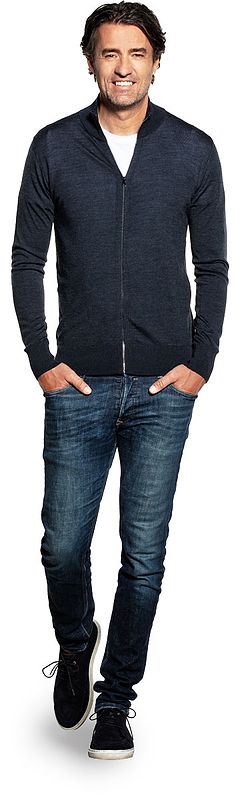 Joe Riva Cardigan Zip Blue Whale 