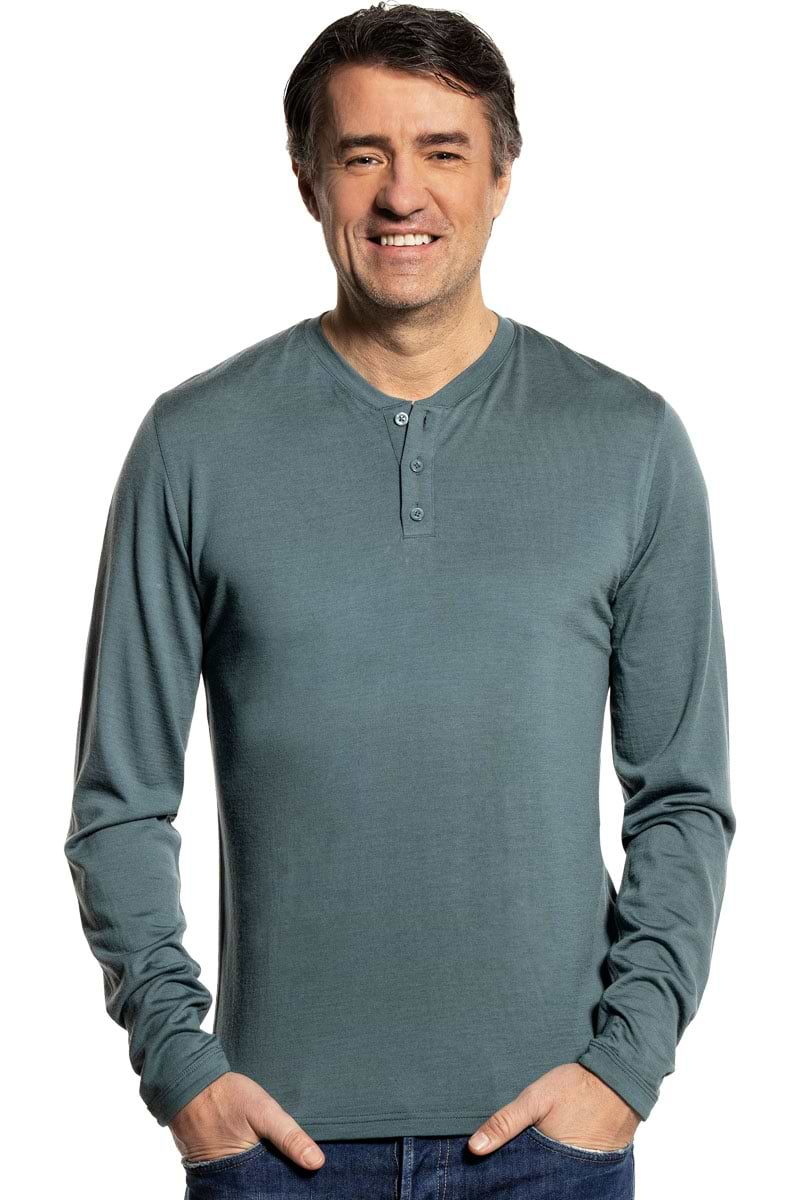 Shirt Henley Long Sleeve Green Sage