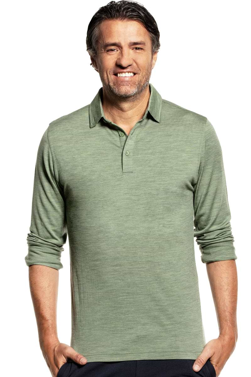 Shirt Polo Long Sleeve Agave Green