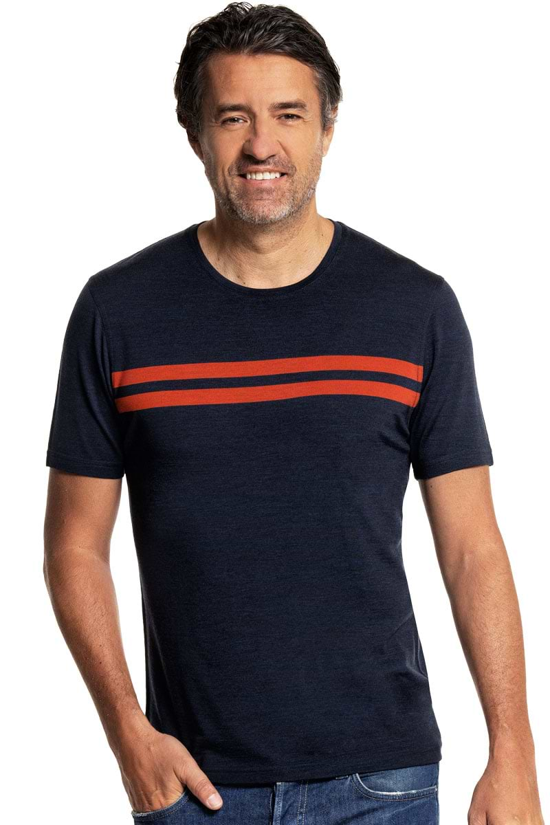 Shirt Round Neck Signature Stripe True Navy