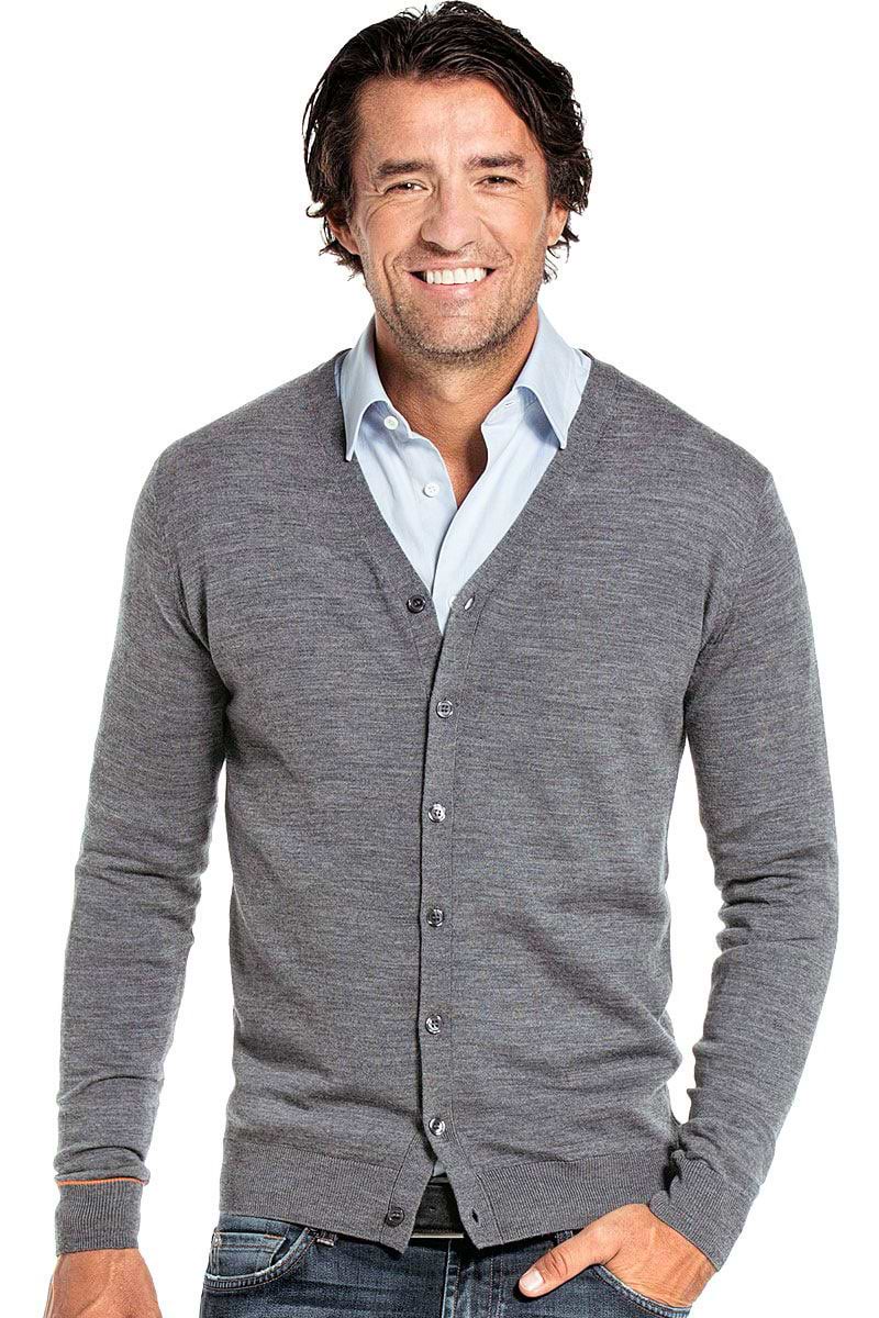 Vest voor mannen gemaakt van merinowol in het Grijs