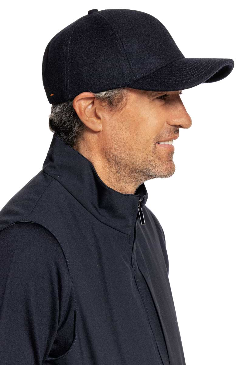 Wool Baseball Cap Navy Blue