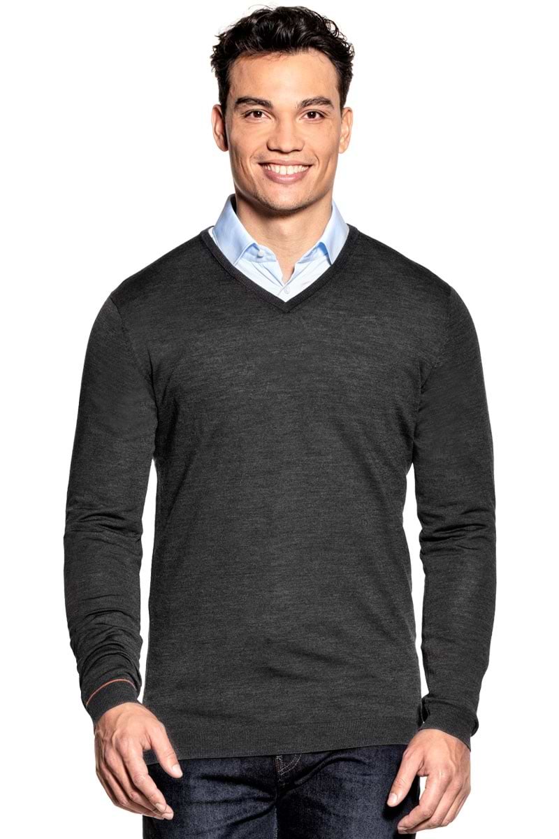 Joe V-neck Extra Long Antracite Grey 