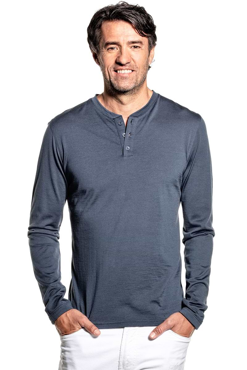 Shirt Henley Long Sleeve Dark Steel 