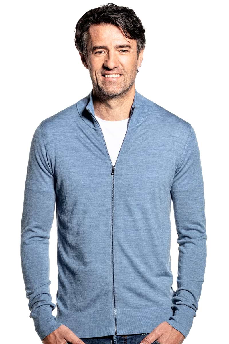 Joe Riva Cardigan Zip Ice Blue