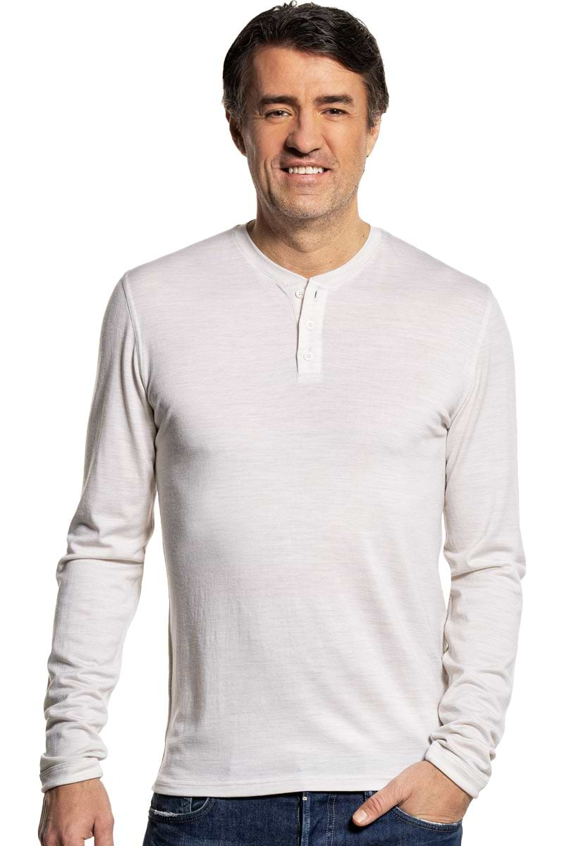 Shirt Henley Long Sleeve Sand White