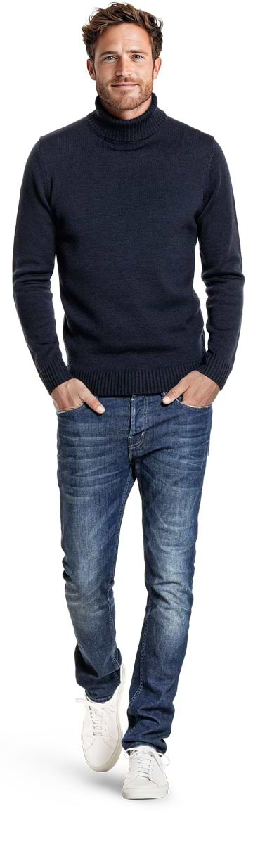 Col Neck True Navy