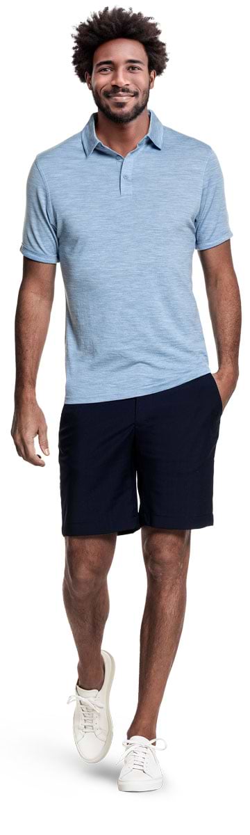Shirt Polo Short Sleeve Glacier Blue