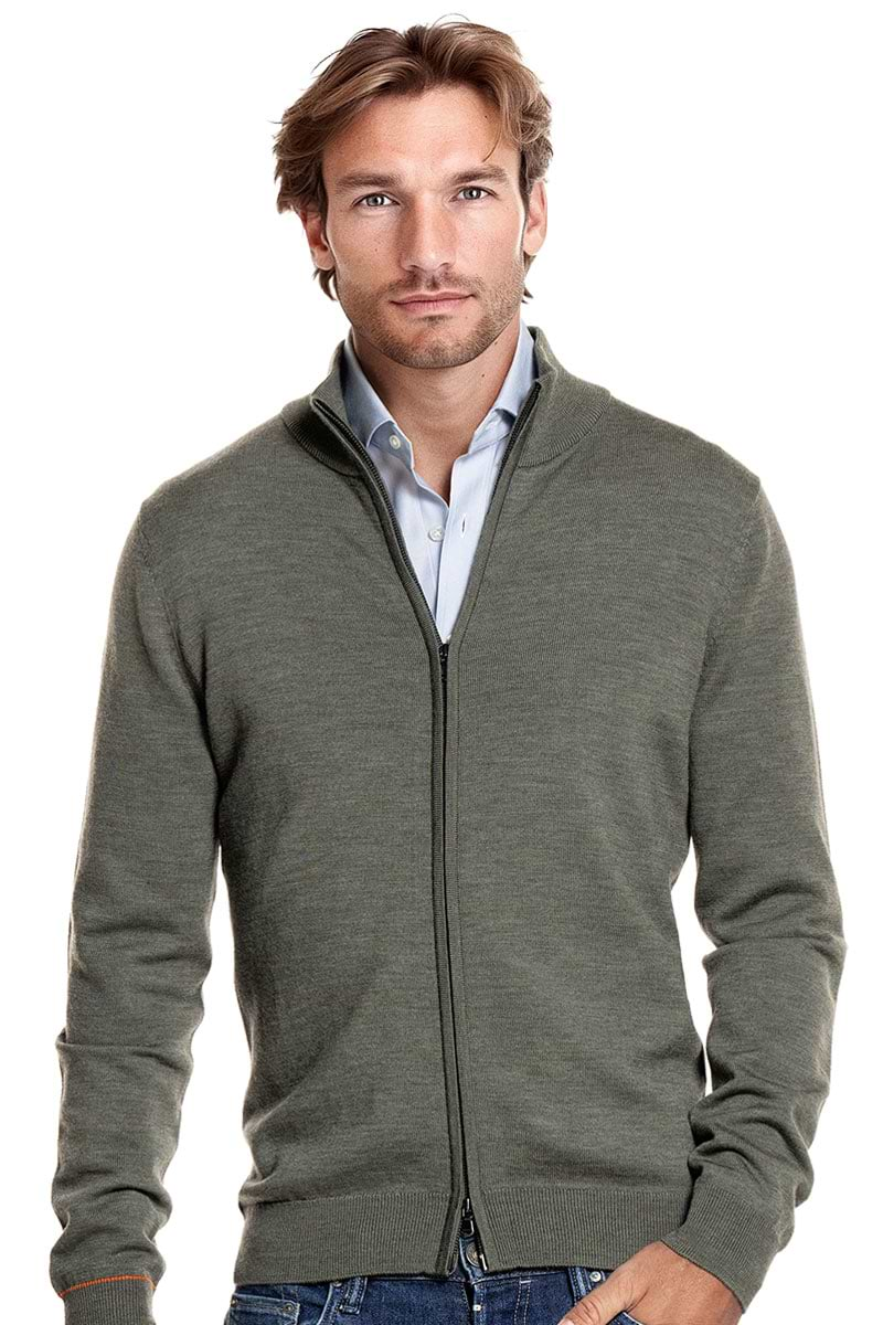 Joe Cardigan 2-Way Zip Million Dollar Green