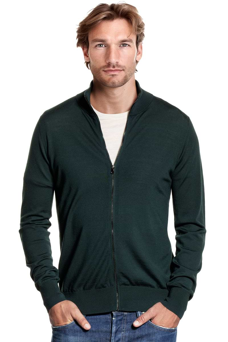 Riva Cardigan Zip Very Dark Green