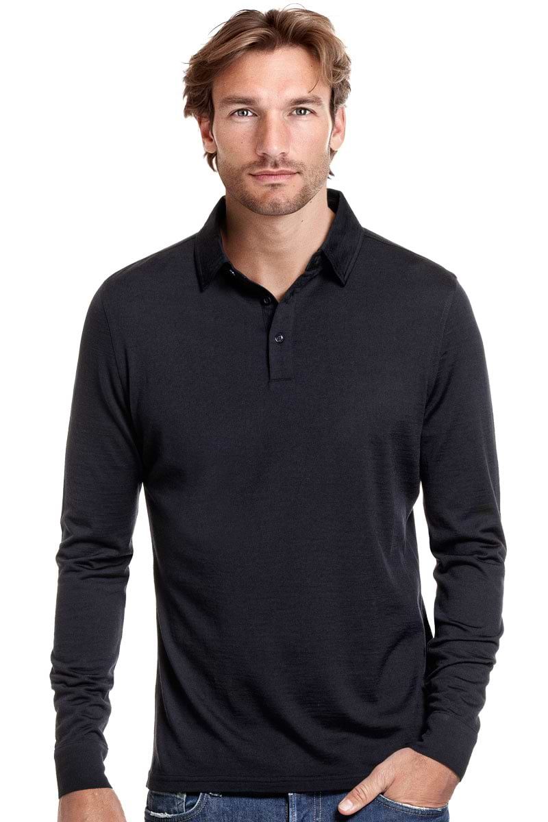 Shirt Polo Long Sleeve Very Dark Navy