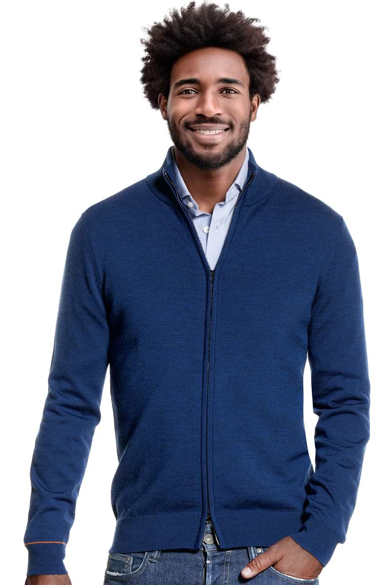 Joe Cardigan 2-Way Zip New Navy