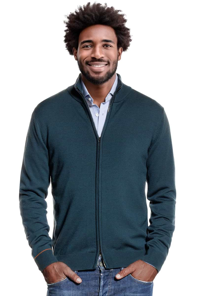 Joe Cardigan 2-Way Zip Proud Peacock