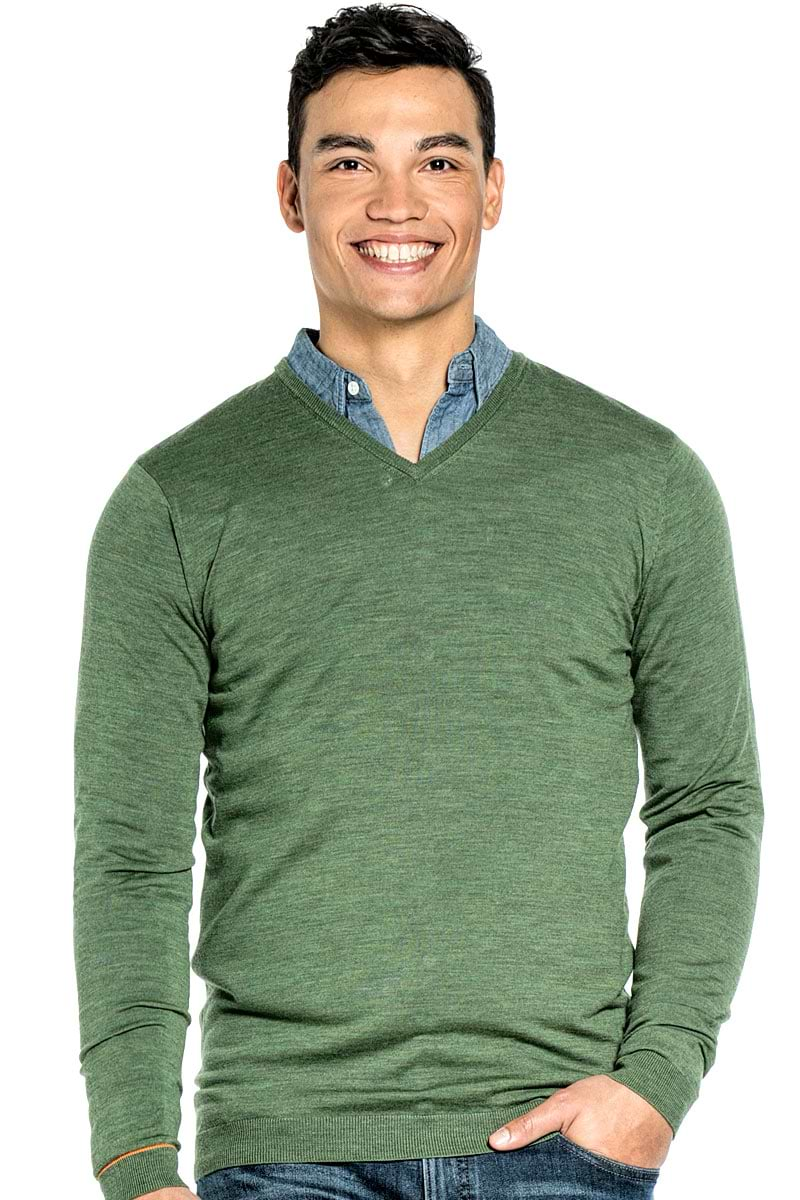 Joe V-neck Extra Long Forest Green