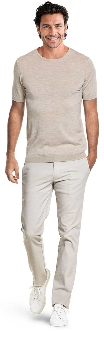 Riva Crew Short Sleeve Limestone Beige