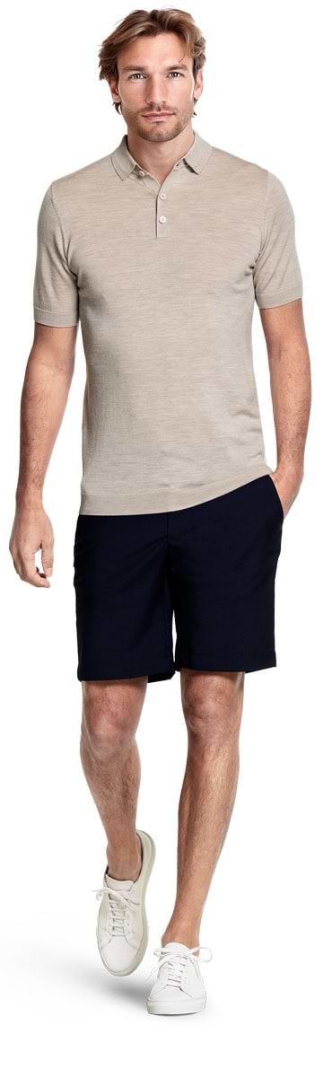 Riva Buttons Short Sleeve Limestone Beige