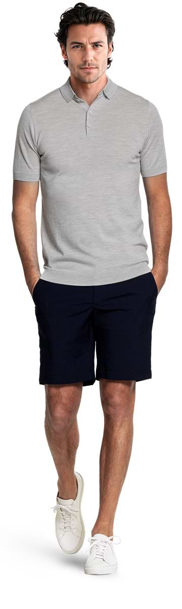 Riva Buttons Short Sleeve Limestone Grey