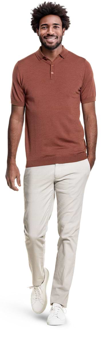 Riva Buttons Short Sleeve Terracotta
