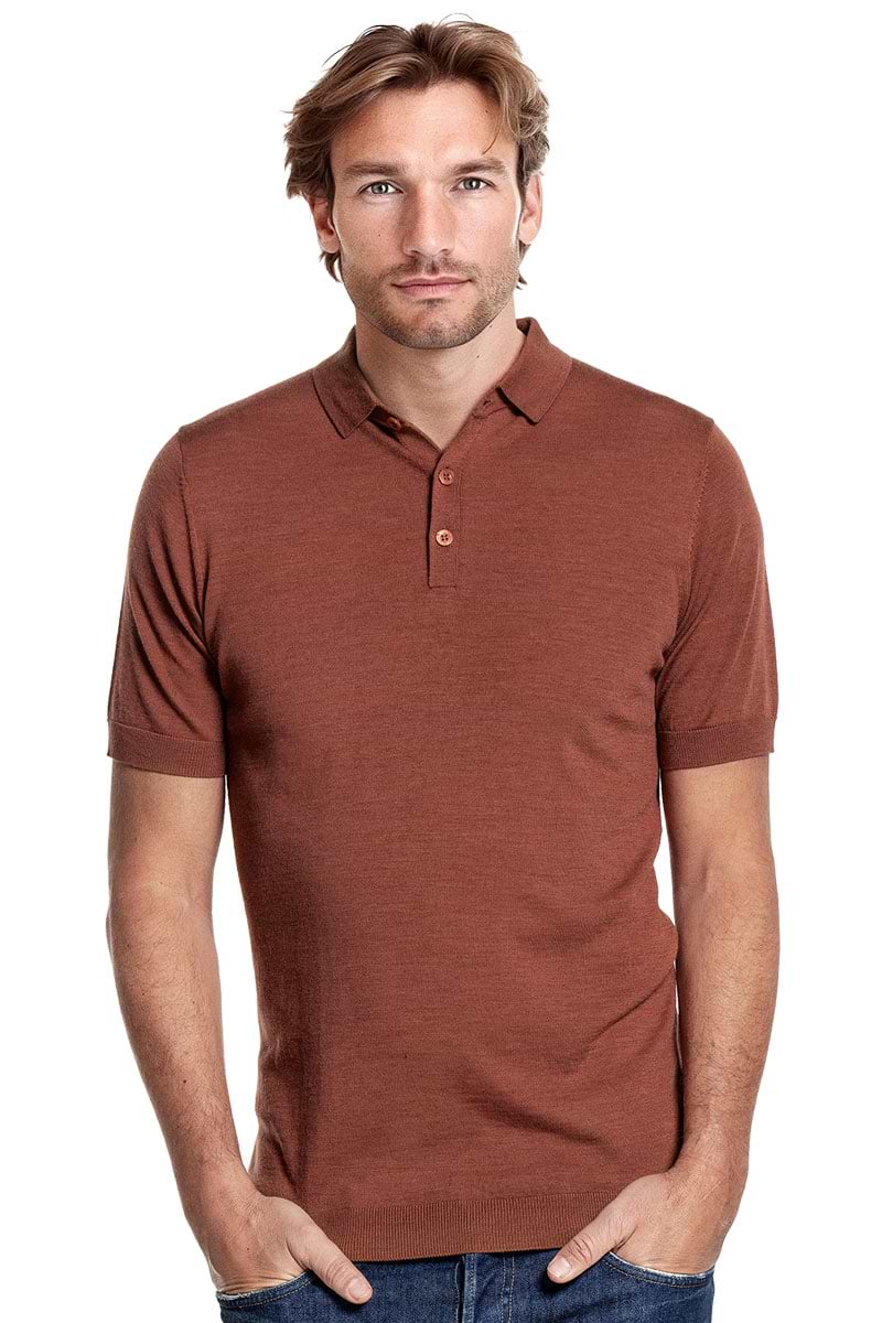 Riva Buttons Short Sleeve Terracotta