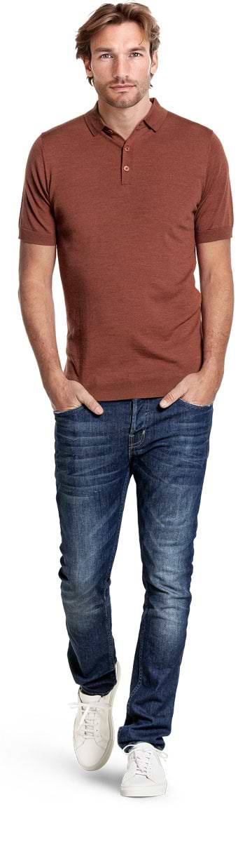 Riva Buttons Short Sleeve Terracotta