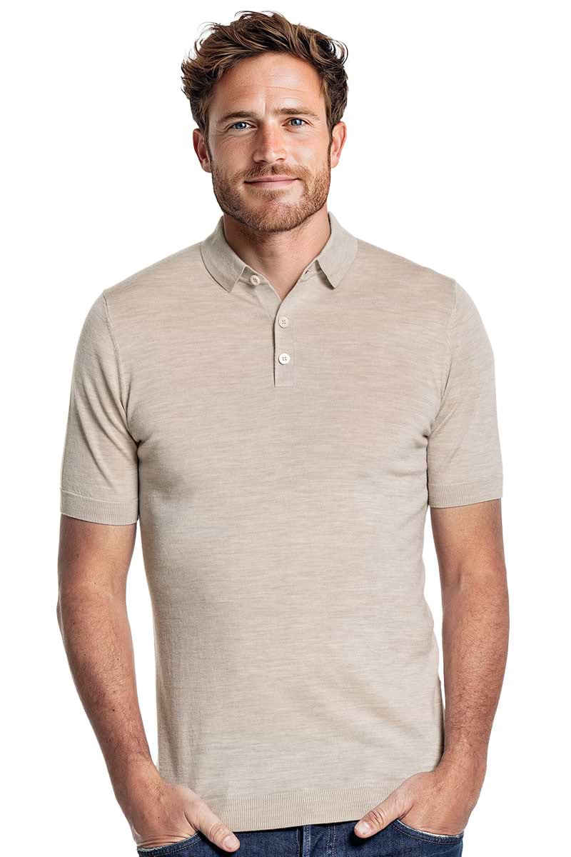 Riva Buttons Short Sleeve Limestone Beige