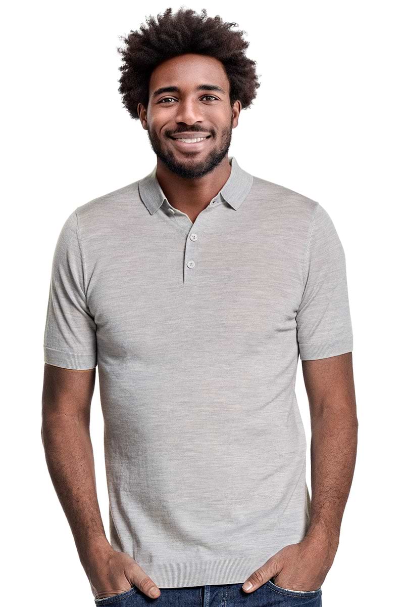 Riva Buttons Short Sleeve Limestone Grey