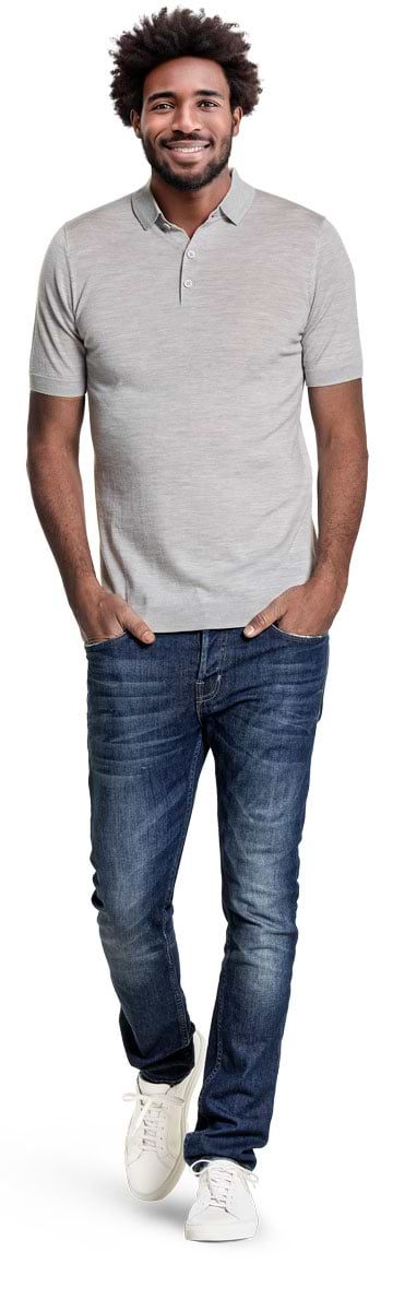Riva Buttons Short Sleeve Limestone Grey