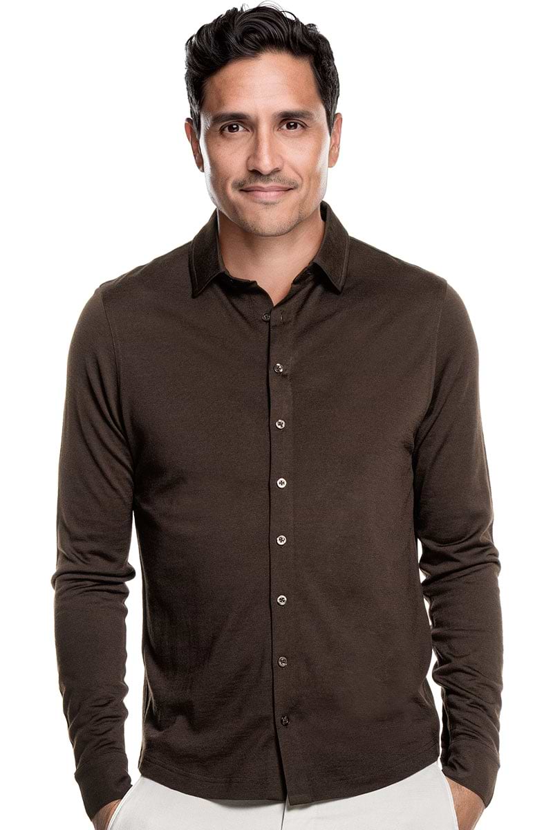 Shirt Button Up Very Dark Brown