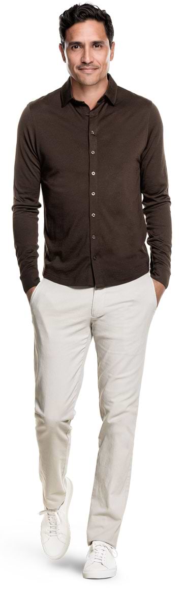 Shirt Button Up Very Dark Brown