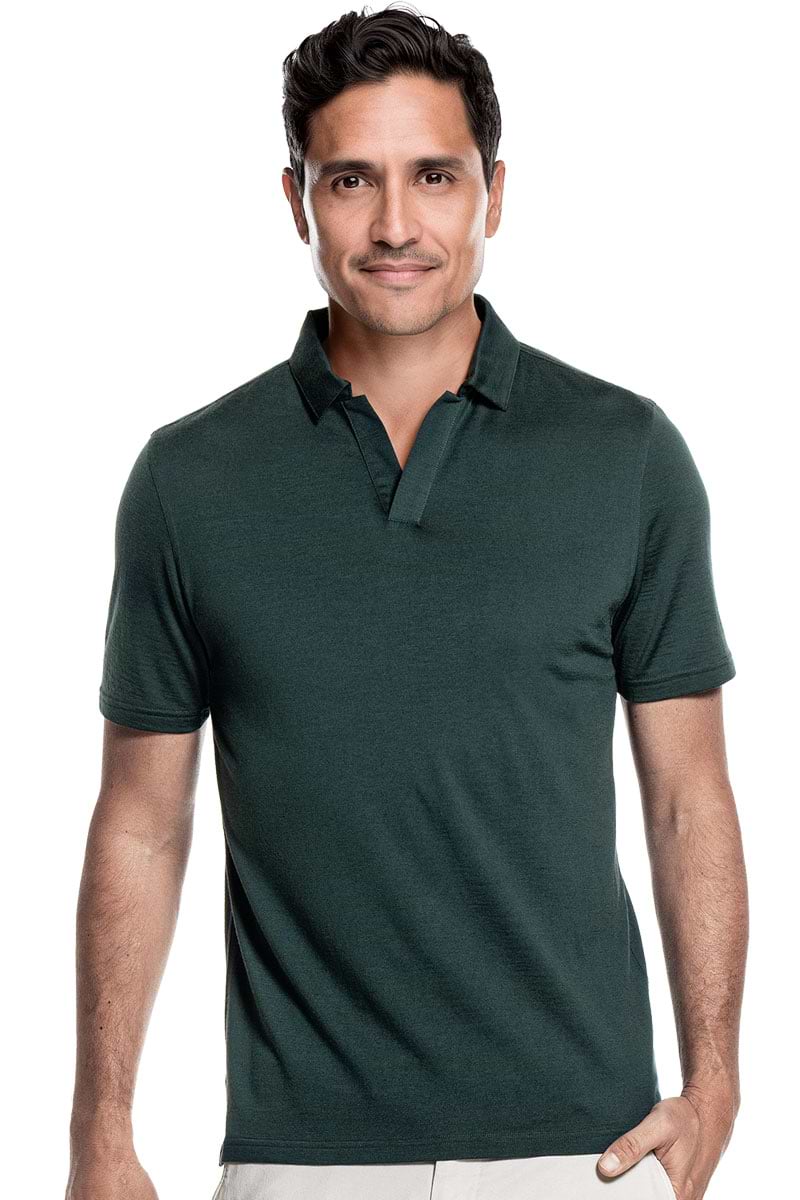 Shirt Polo Short Sleeve No Buttons Dark Green