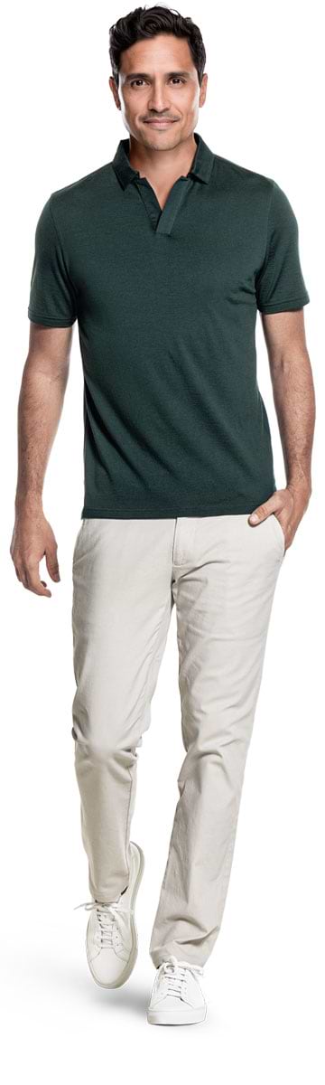 Shirt Polo Short Sleeve No Buttons Dark Green