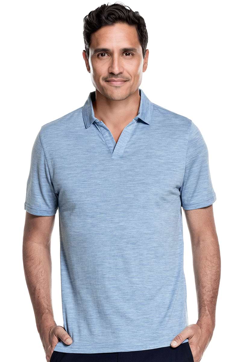 Shirt Polo Short Sleeve No Buttons Glacier Blue