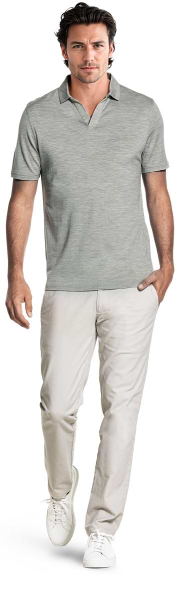 Shirt Polo Short Sleeve No Buttons Hazy Green