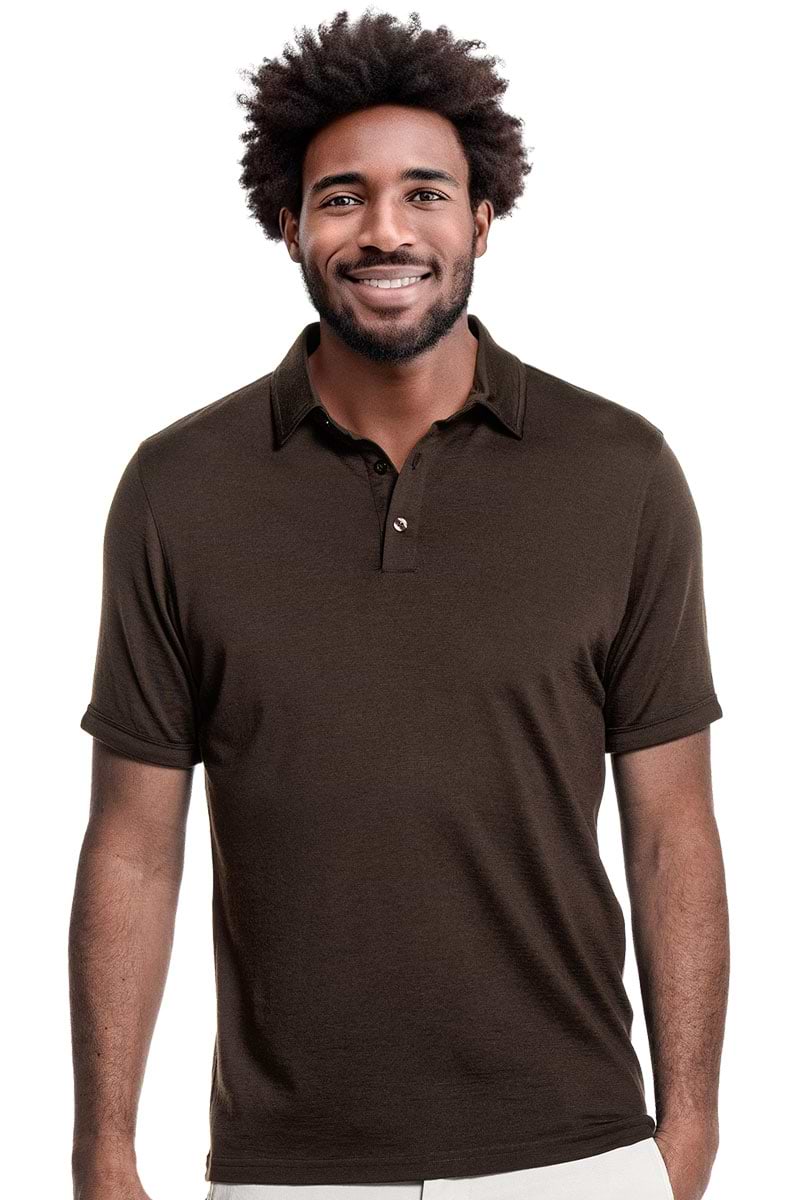 Shirt Polo Short Sleeve Very Dark Brown