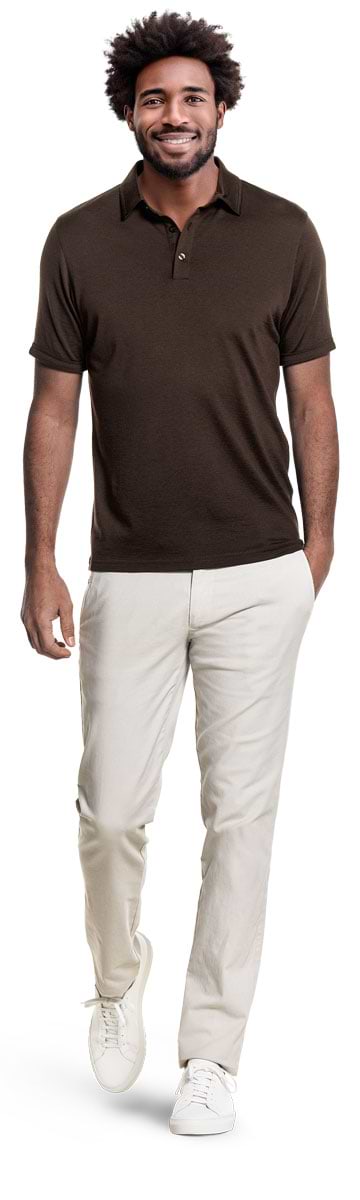 Shirt Polo Short Sleeve Very Dark Brown