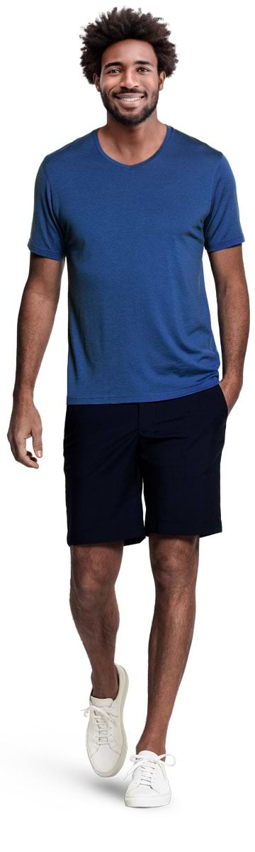Shirt V-Neck Royal Blue